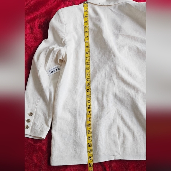 Old Navy - NWT - Cream Double Breasted Blazer with Button Details - Size Medium - Picture 11 of 12
